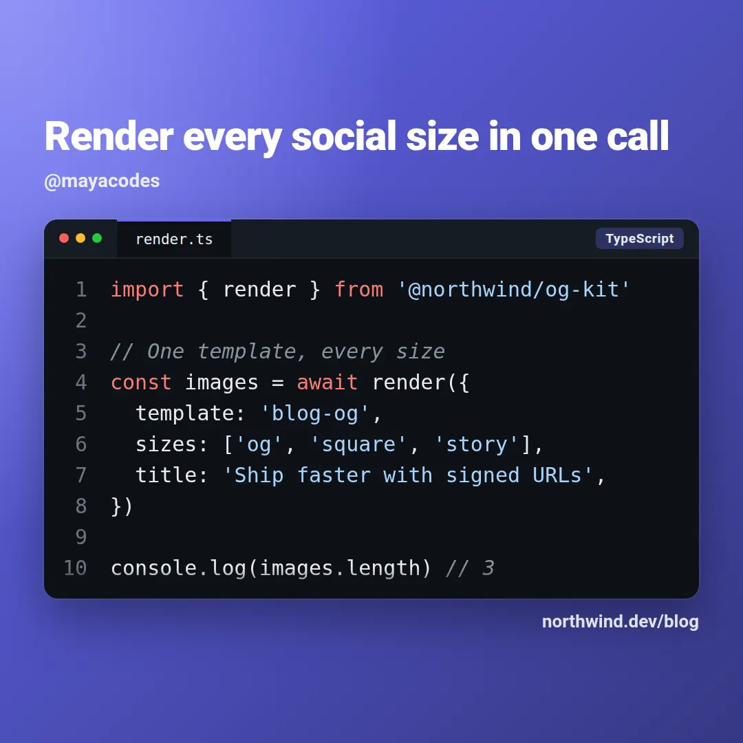Code snippet template at square size (1080×1080)