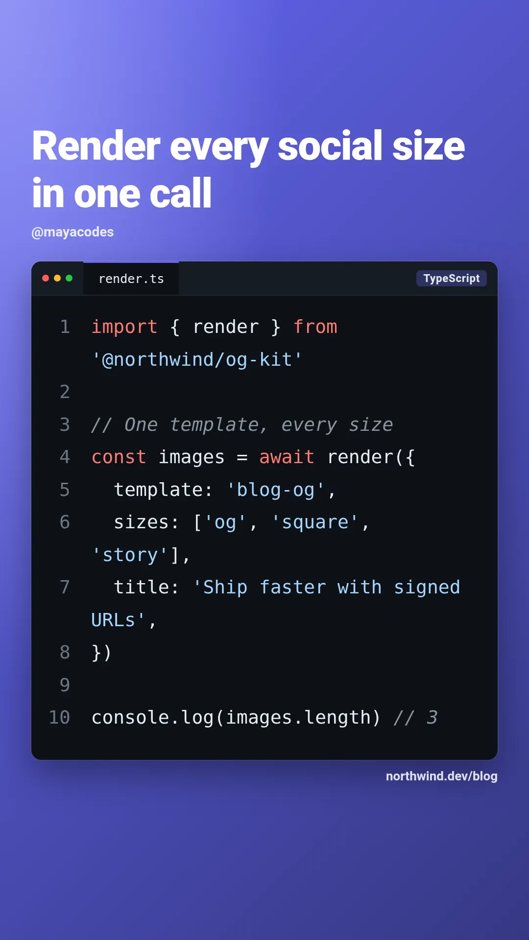 Code snippet template at story size (1080×1920)