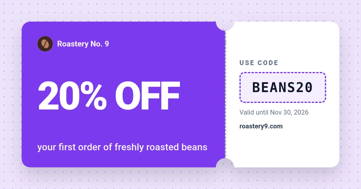 Coupon code Open Graph image template rendered by Shareglint