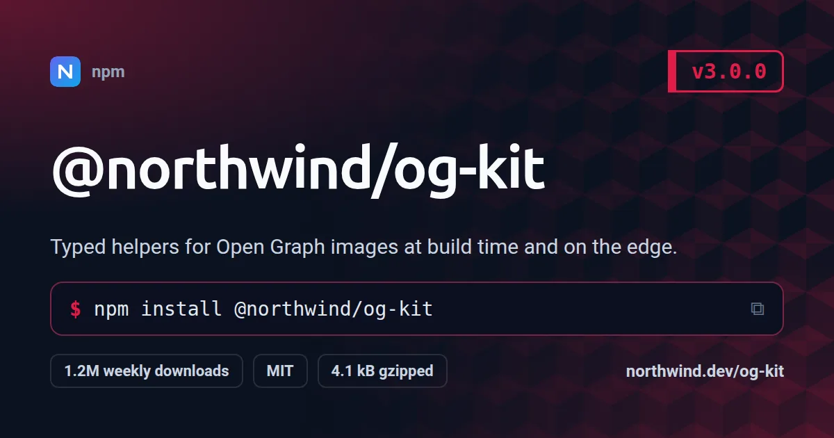 Package release Open Graph image template rendered by Shareglint