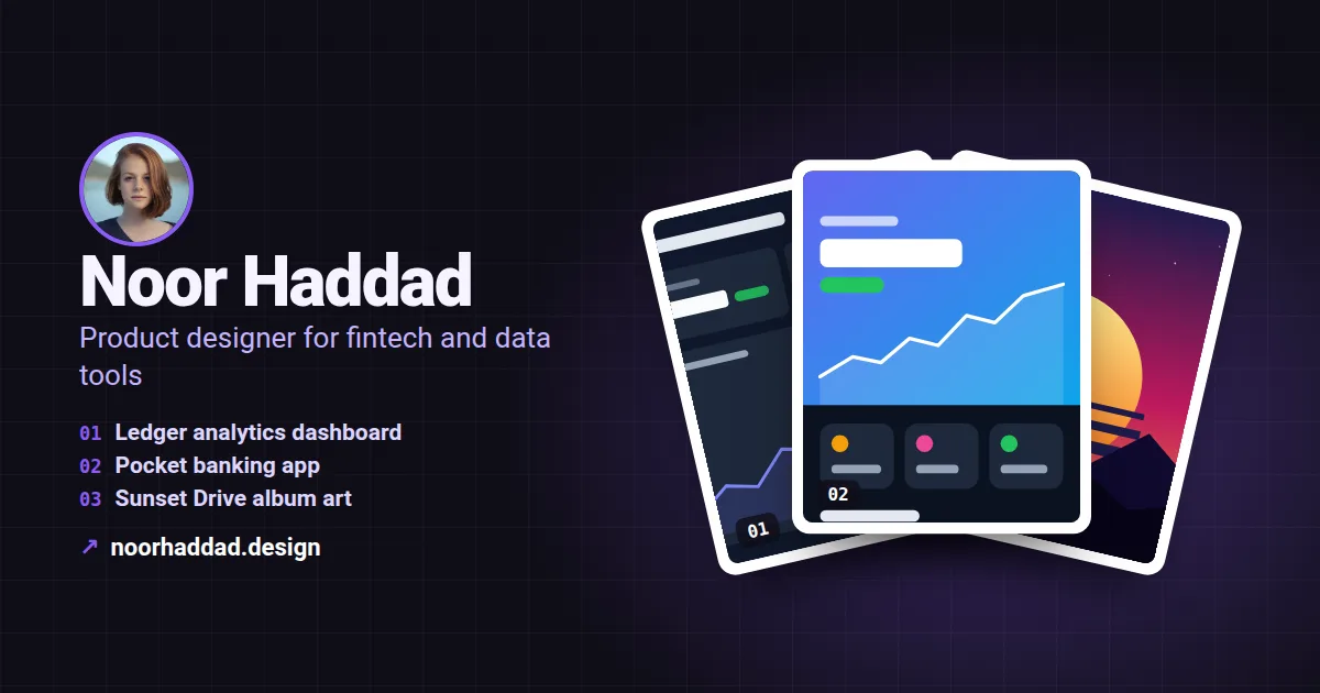 Szablon obrazka Open Graph „Portfolio z pracami” wyrenderowany przez Shareglint