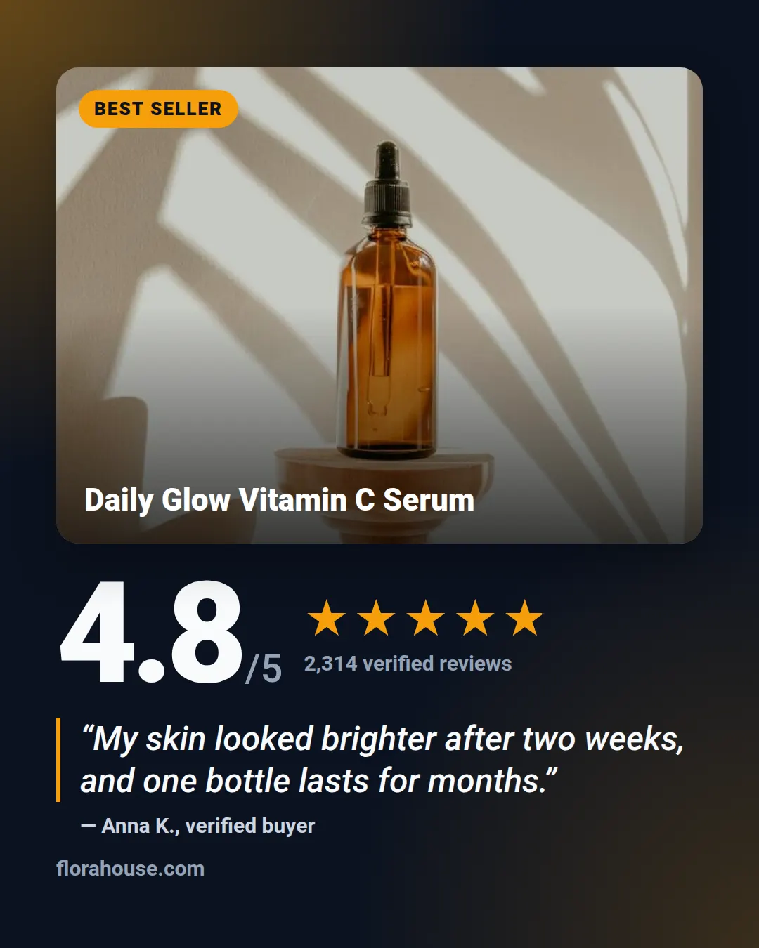 Product rating template at portrait size (1080×1350)