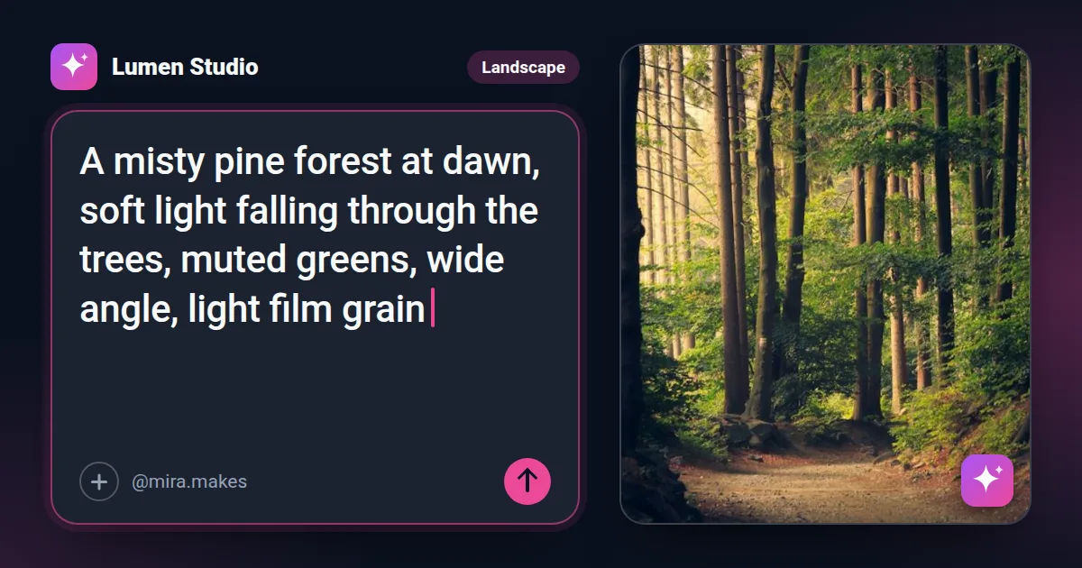 AI prompt card Open Graph image template rendered by Shareglint