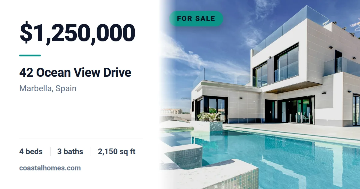 Real estate listing Open Graph image template rendered by Shareglint
