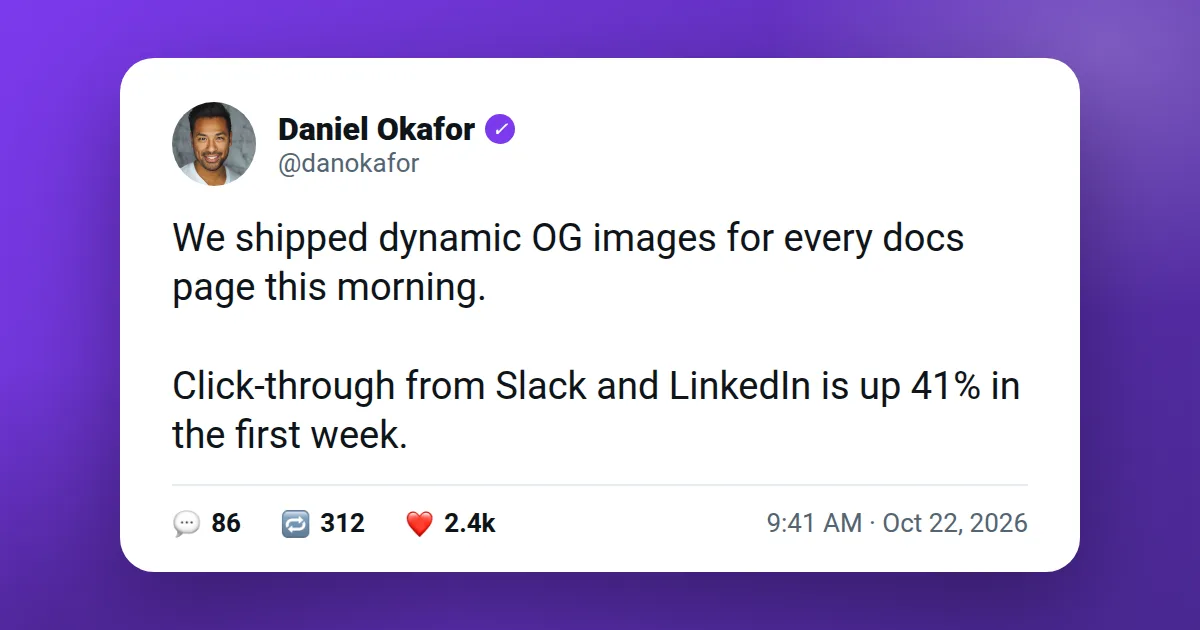 Social post Open Graph image template rendered by Shareglint