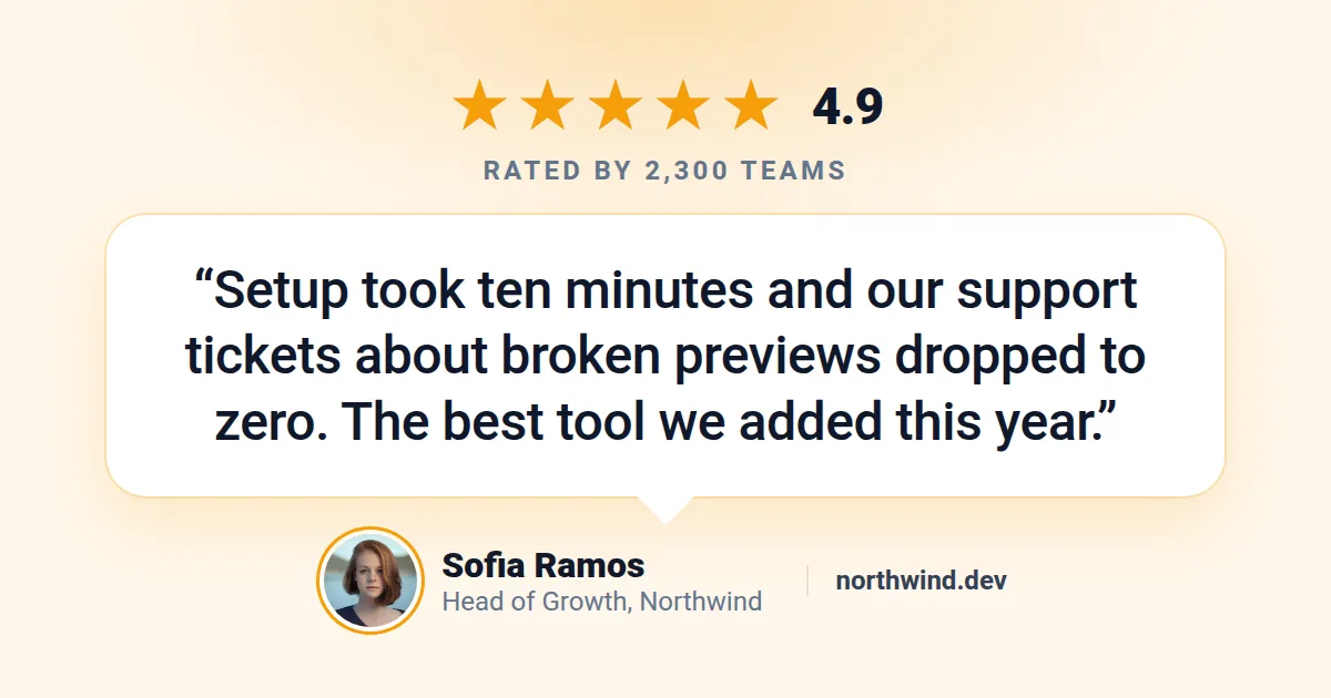 Star review Open Graph image template rendered by Shareglint