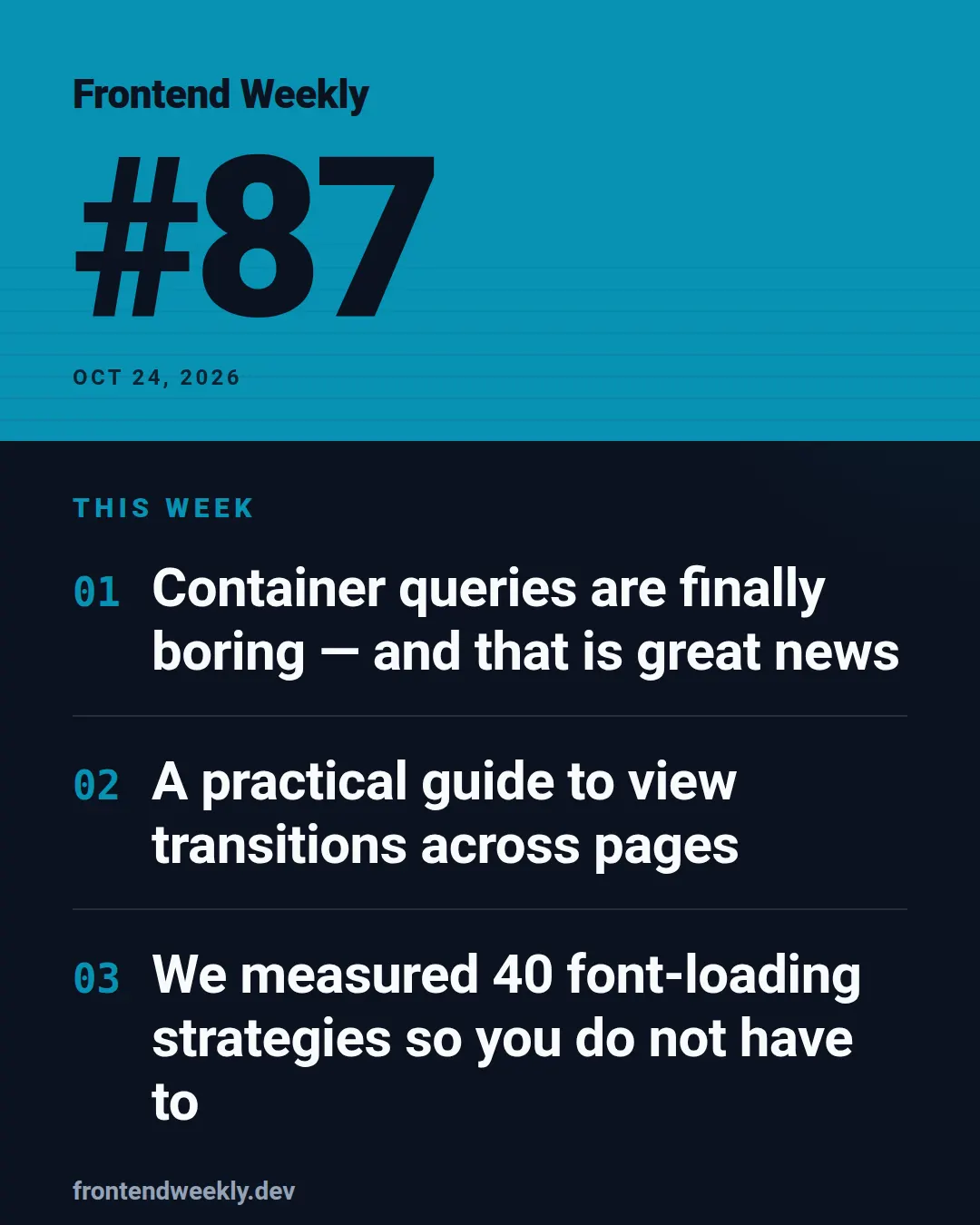 Weekly digest template at portrait size (1080×1350)
