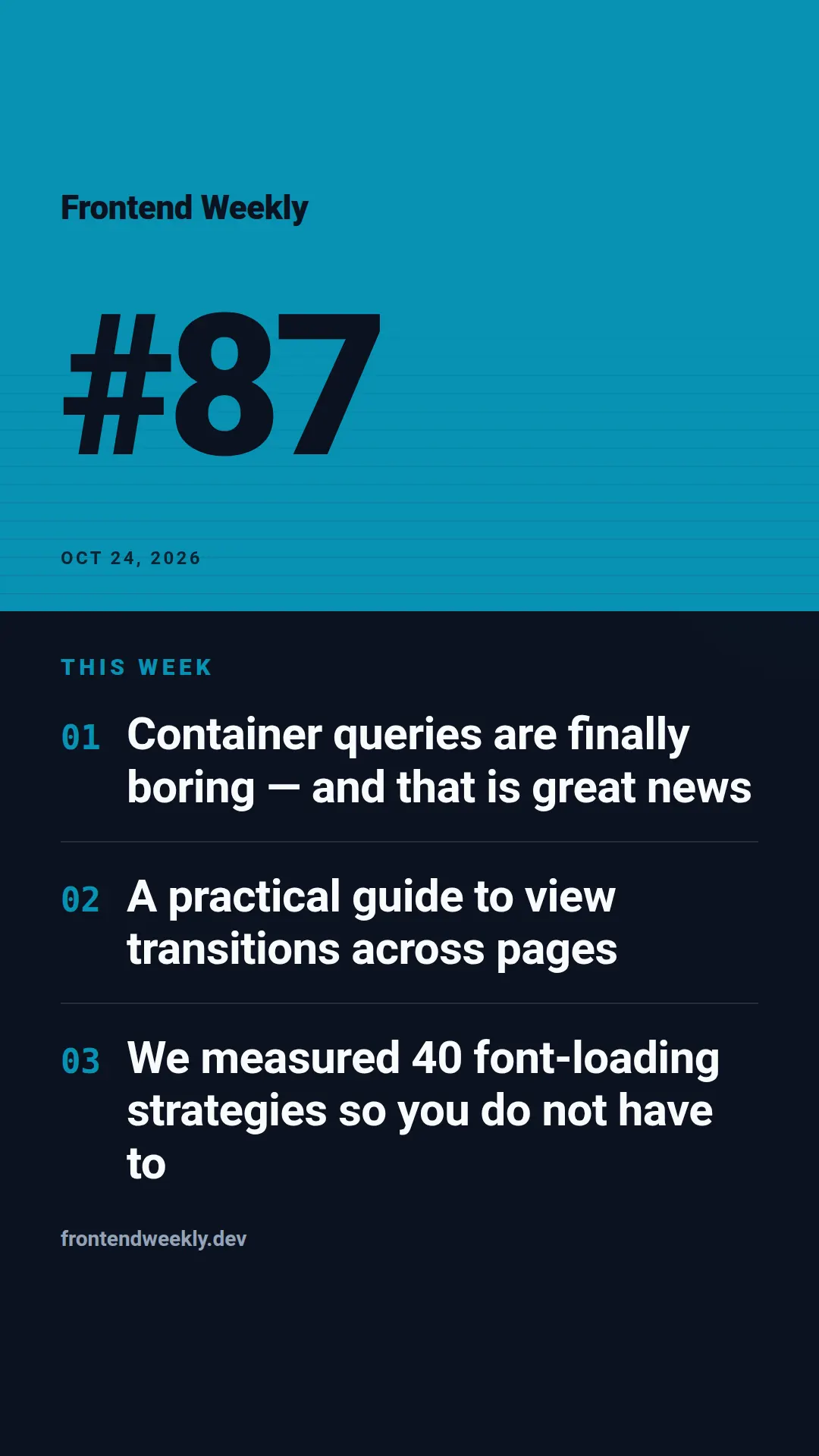 Weekly digest template at story size (1080×1920)