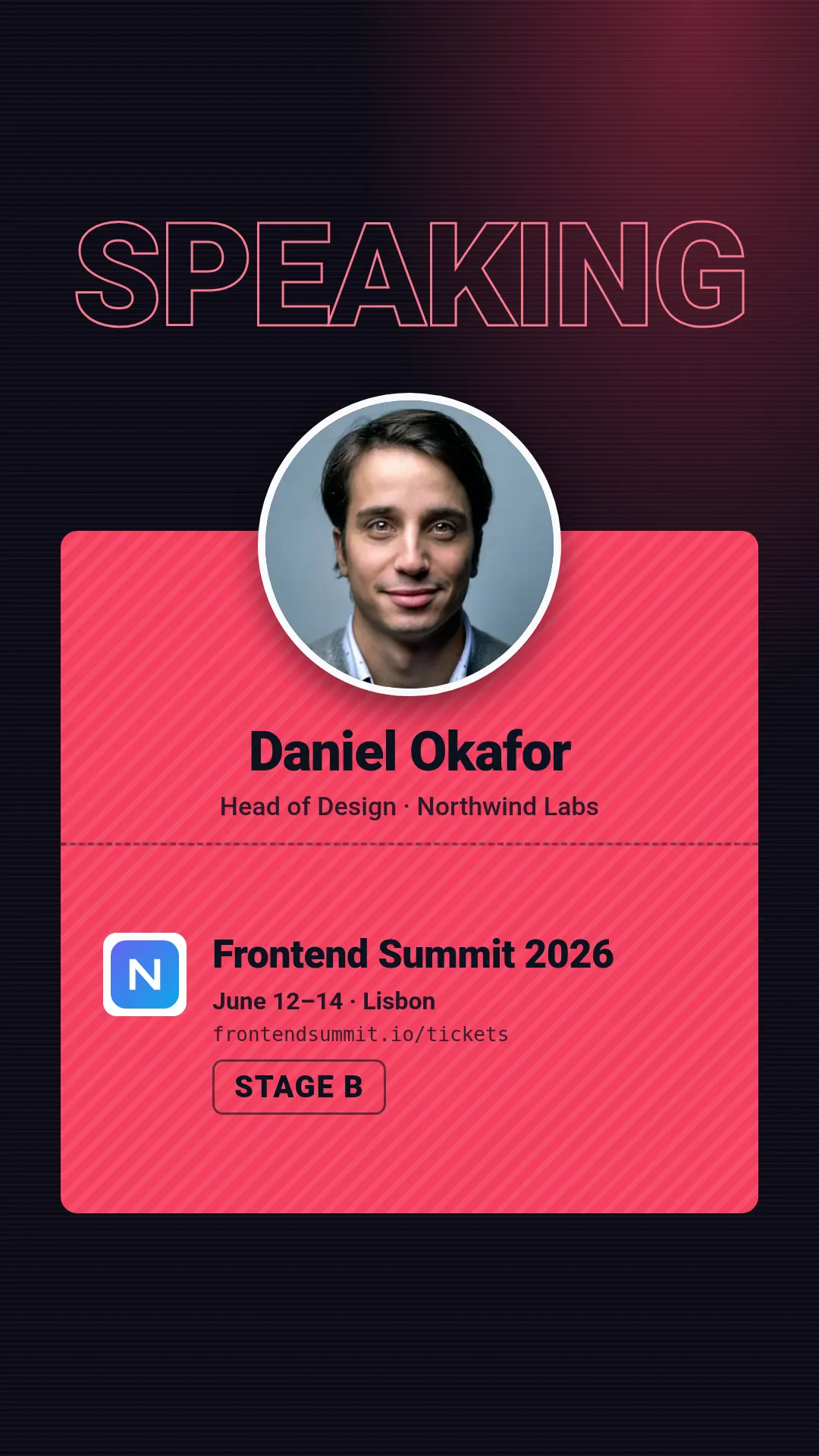 Attending event template at story size (1080×1920)