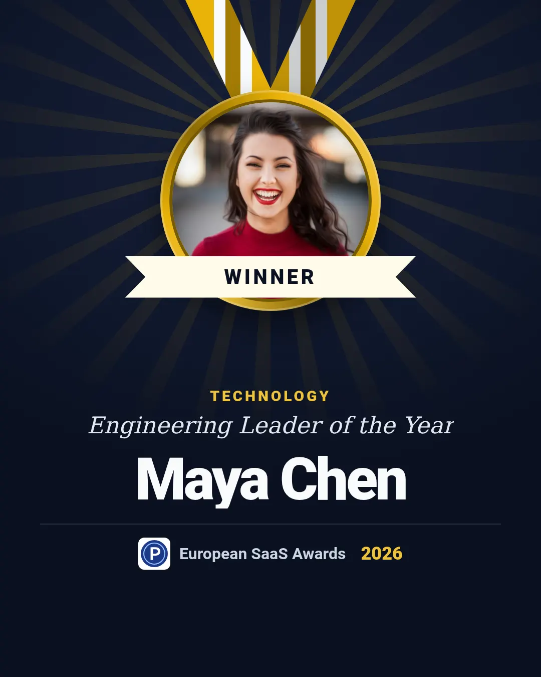 Award achievement template at portrait size (1080×1350)
