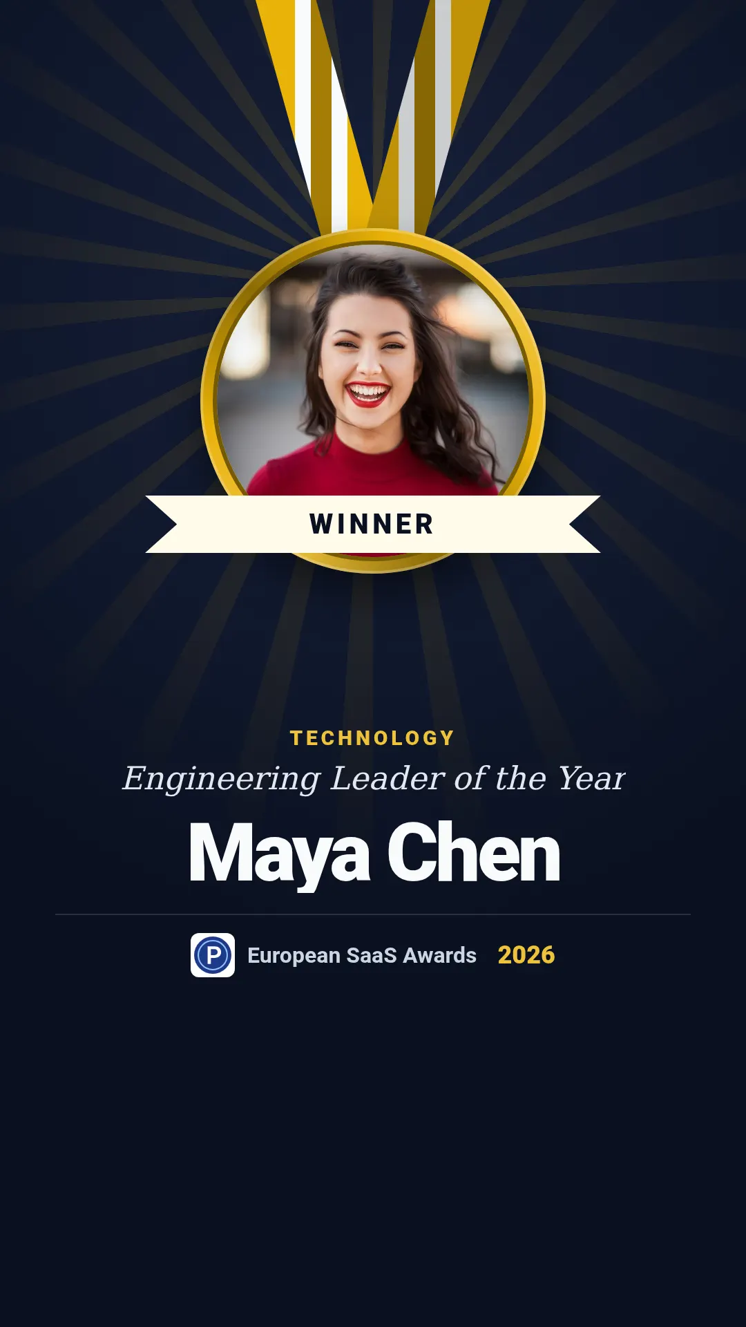 Award achievement template at story size (1080×1920)