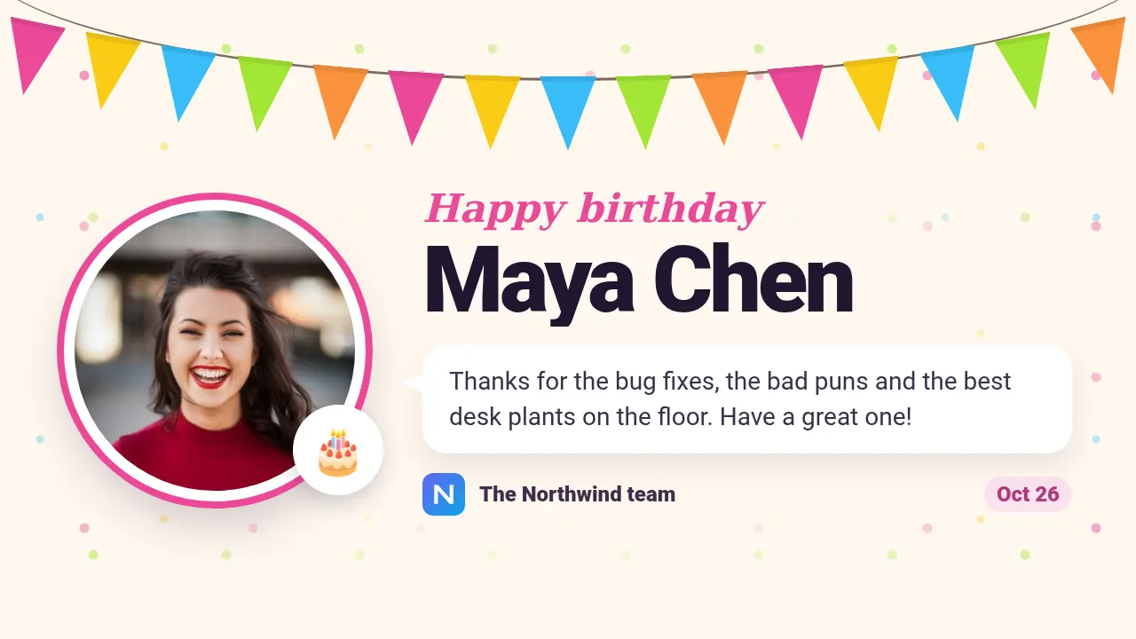 Birthday celebration template at youtube size (1280×720)
