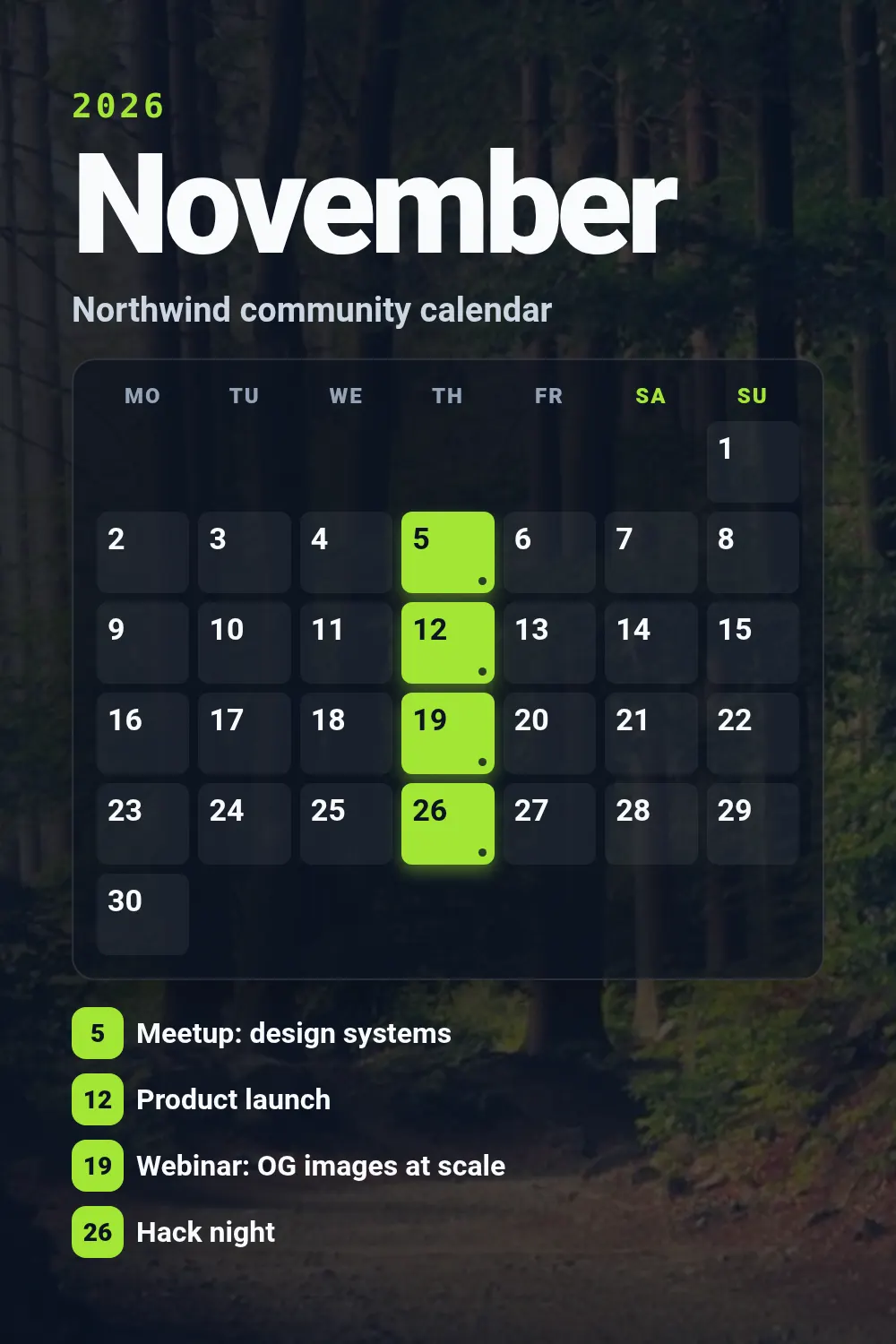 Calendar month template at pinterest size (1000×1500)