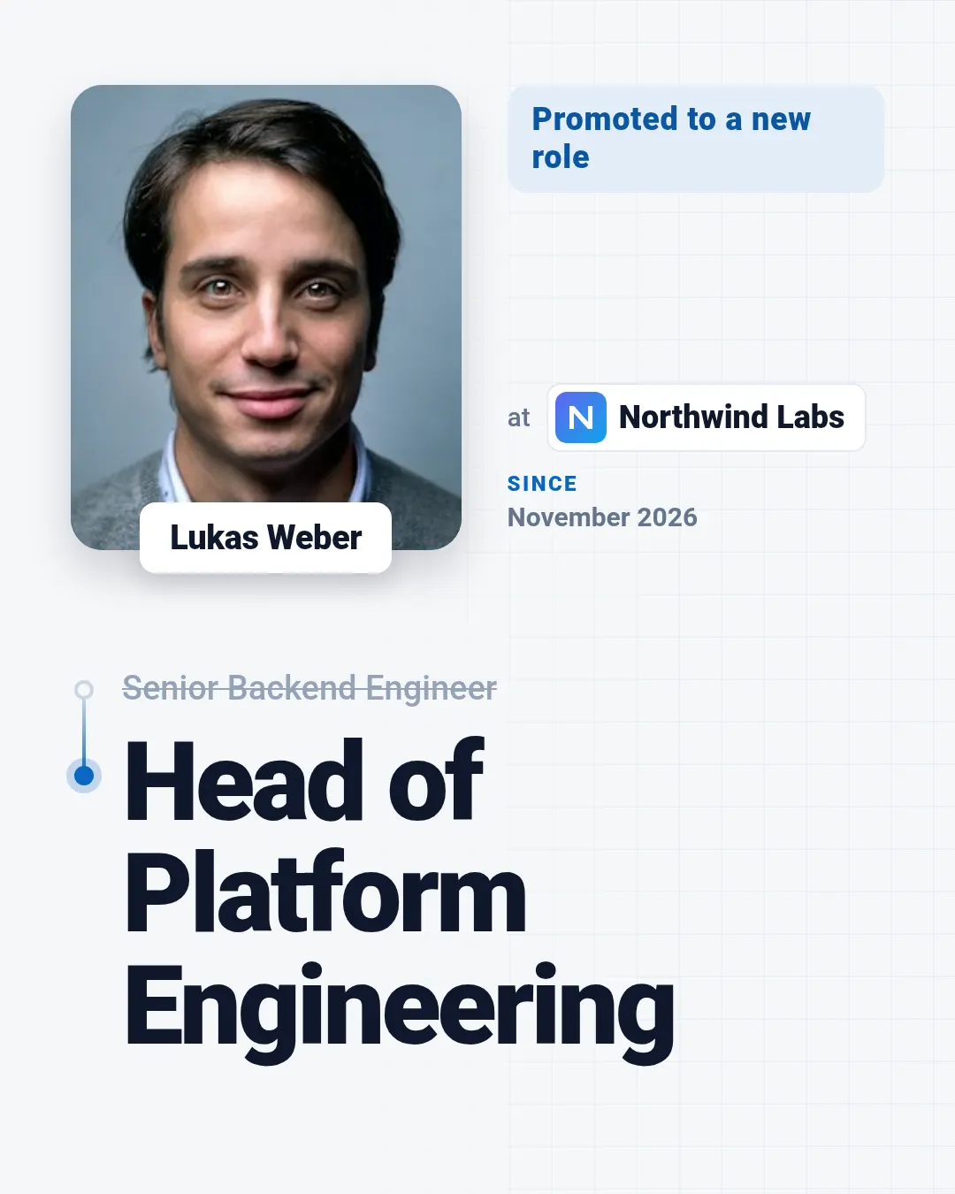 Career new role template at portrait size (1080×1350)
