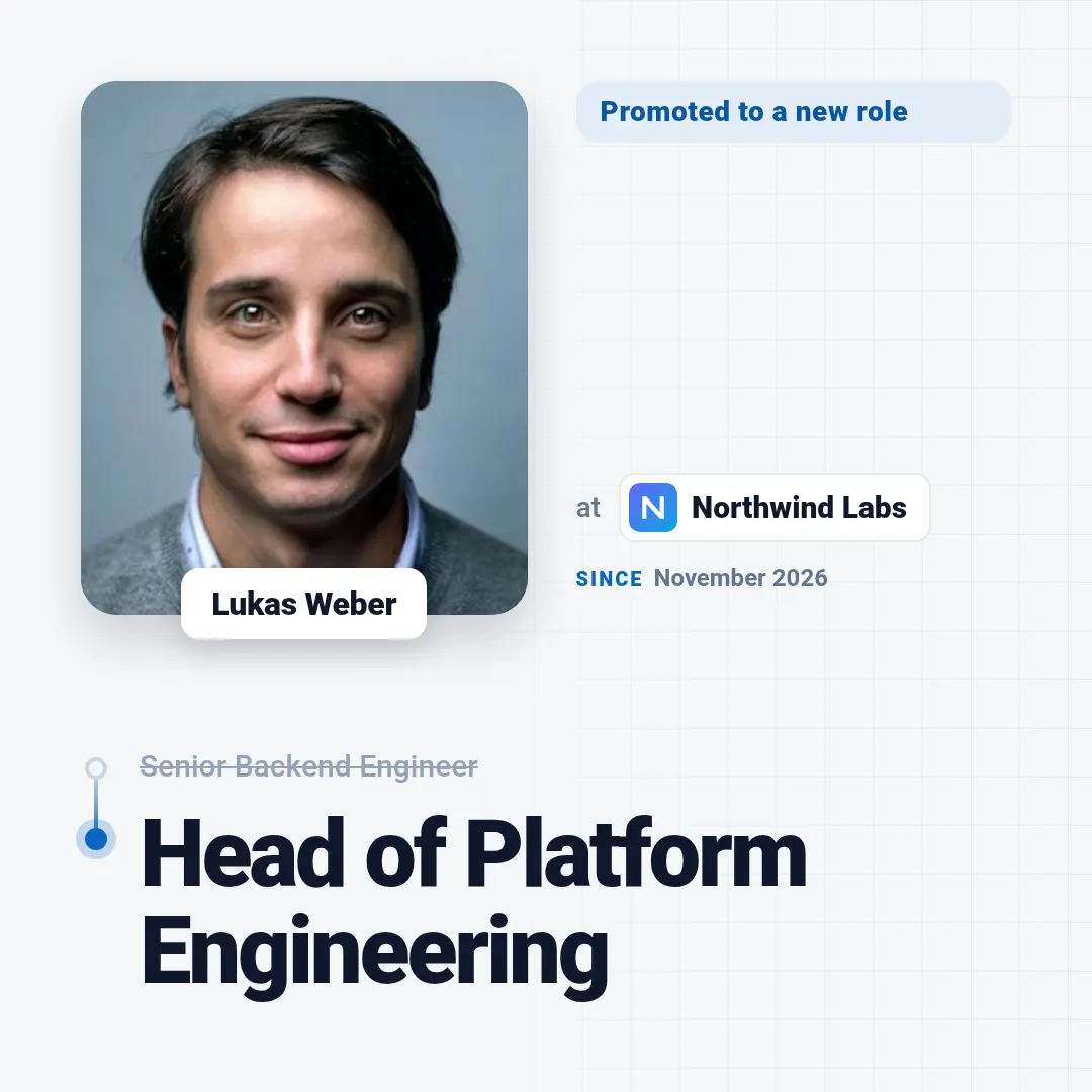 Career new role template at square size (1080×1080)