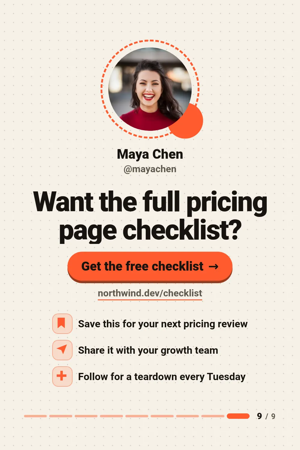 Carousel end slide template at pinterest size (1000×1500)