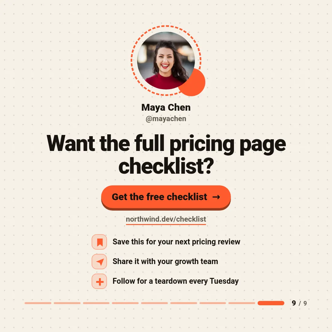 Carousel end slide template at square size (1080×1080)