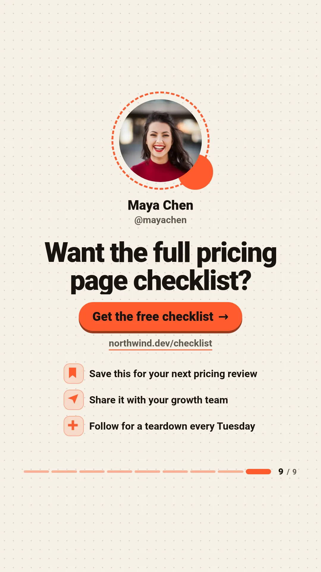 Carousel end slide template at story size (1080×1920)
