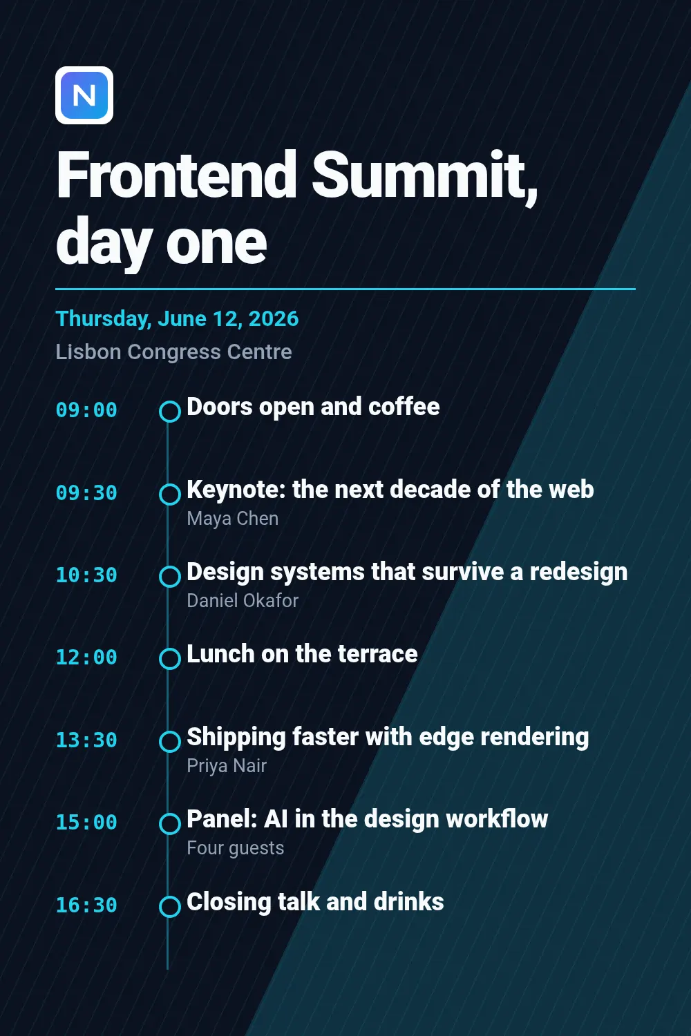 Event agenda template at pinterest size (1000×1500)