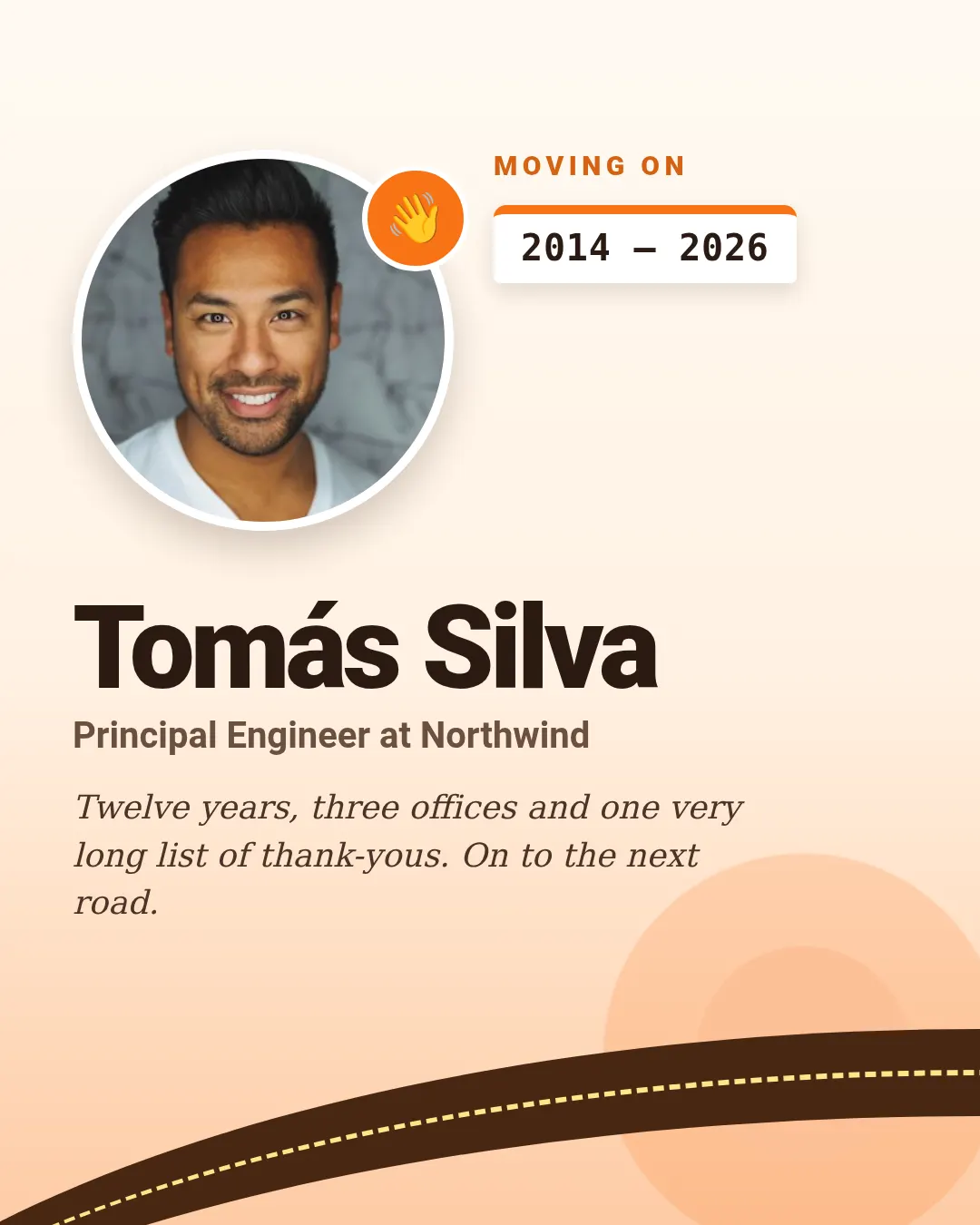 Farewell template at portrait size (1080×1350)