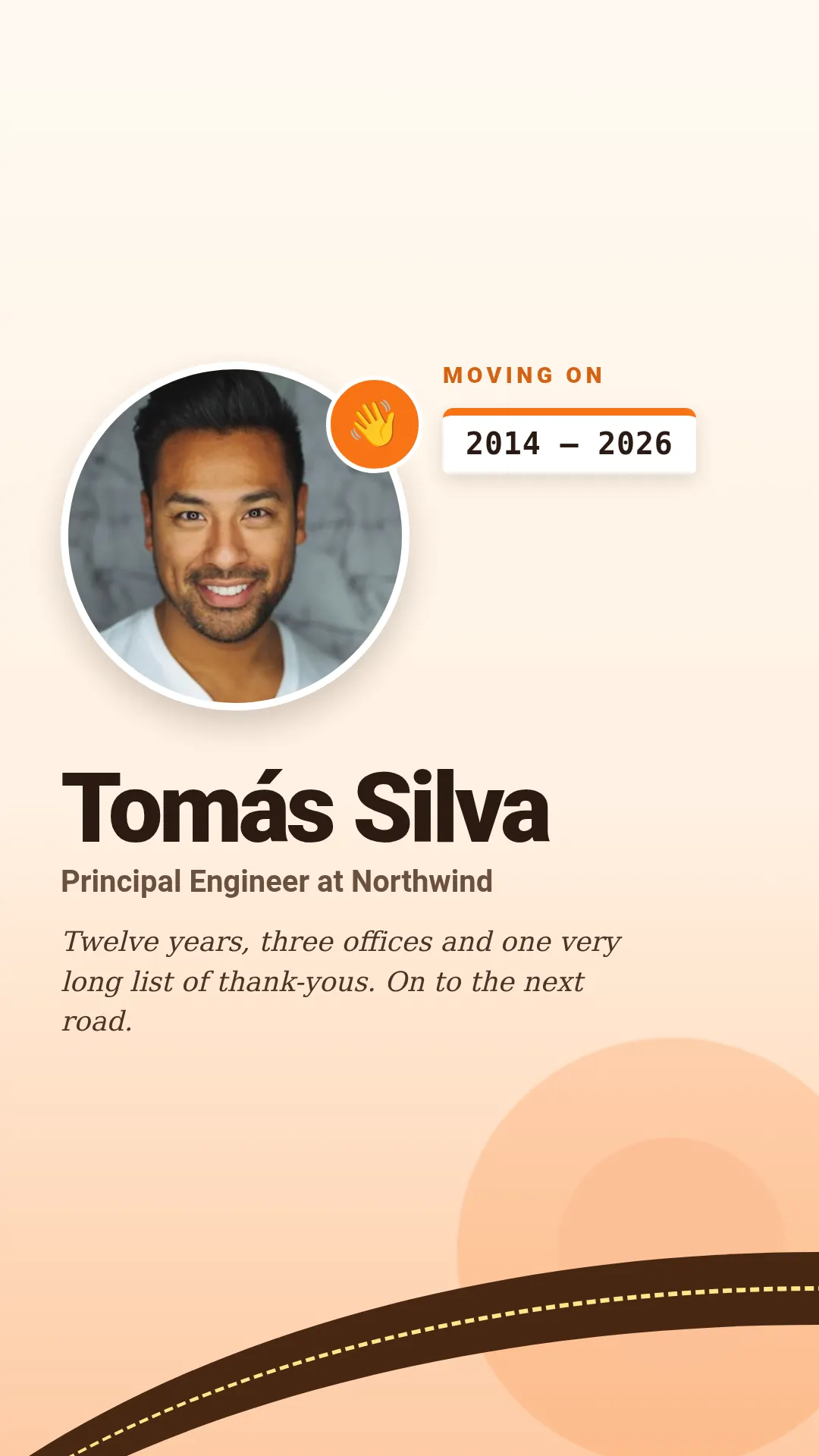 Farewell template at story size (1080×1920)