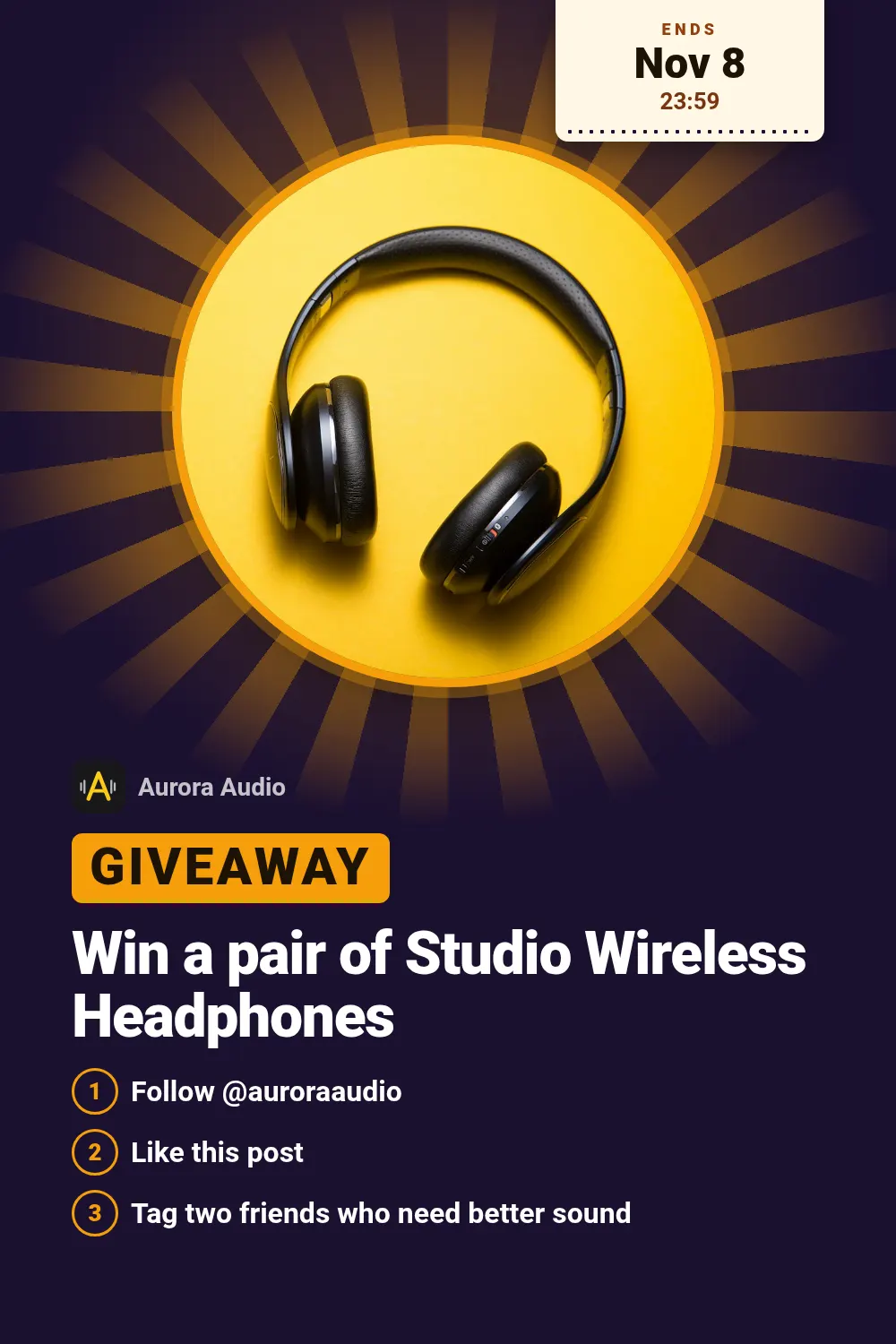 Giveaway template at pinterest size (1000×1500)