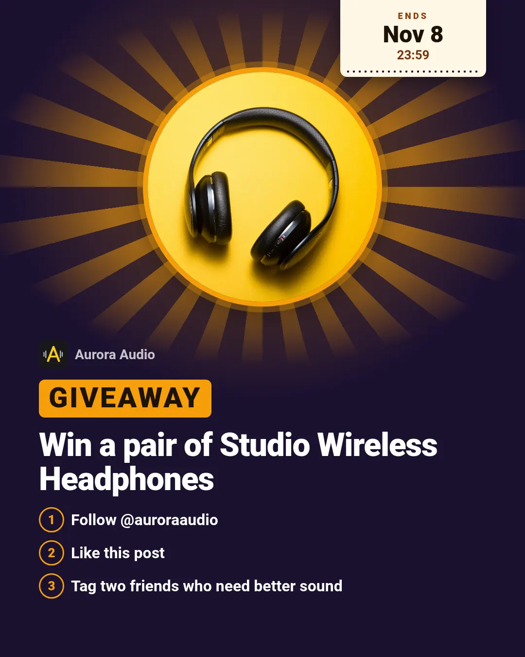 Giveaway template at portrait size (1080×1350)
