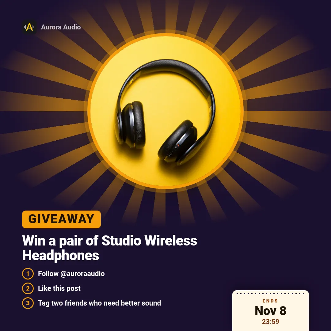 Giveaway template at square size (1080×1080)