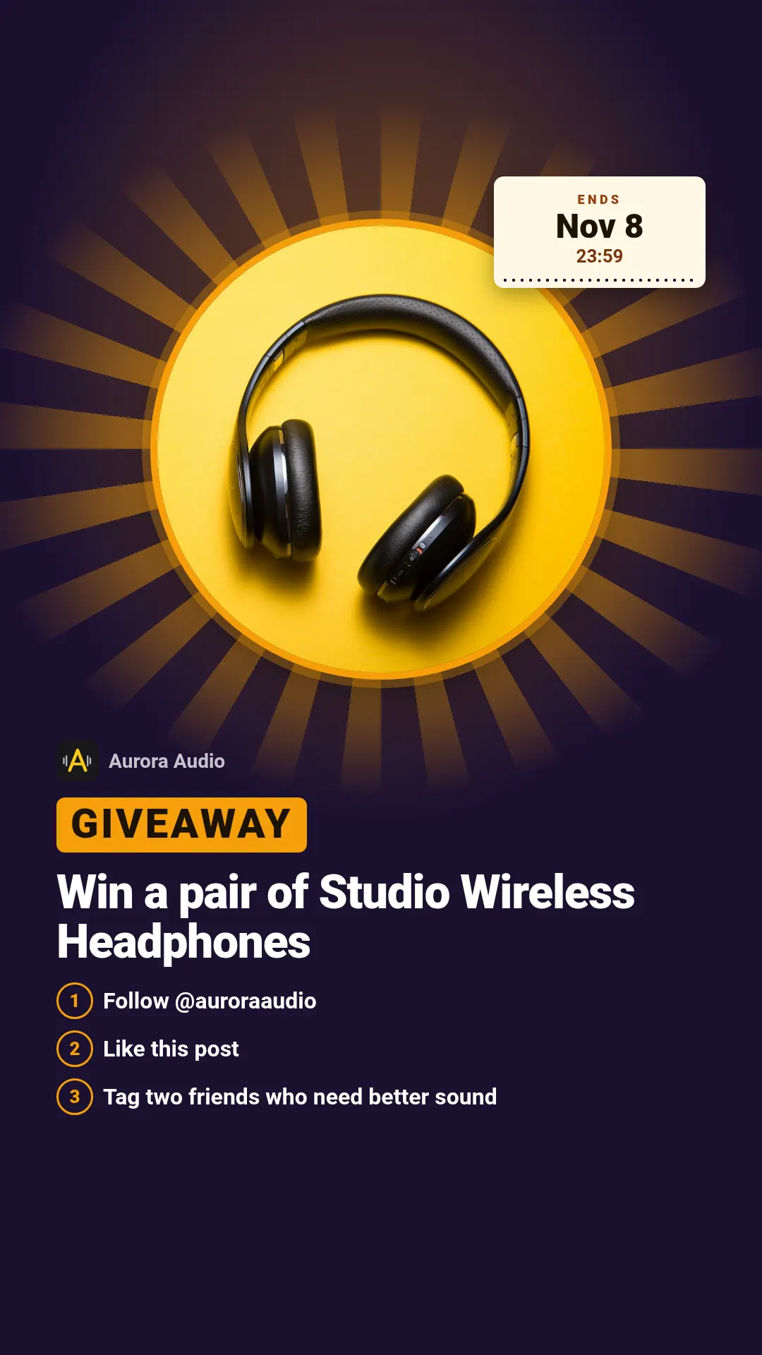 Giveaway template at story size (1080×1920)