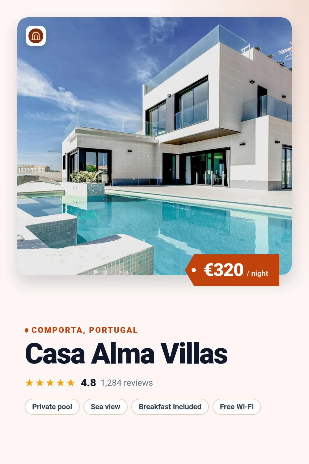 Hotel card template at pinterest size (1000×1500)