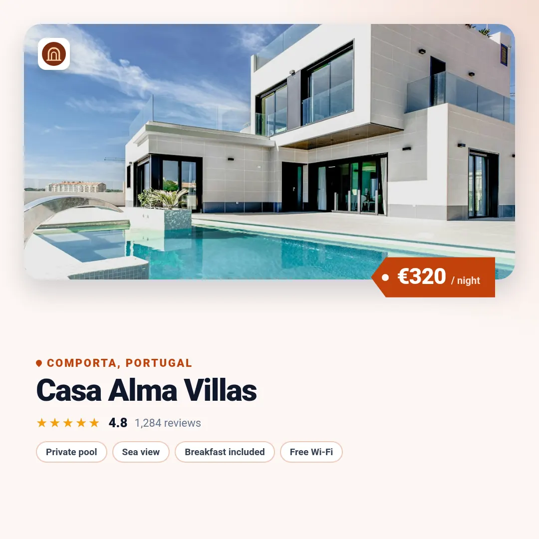 Hotel card template at square size (1080×1080)