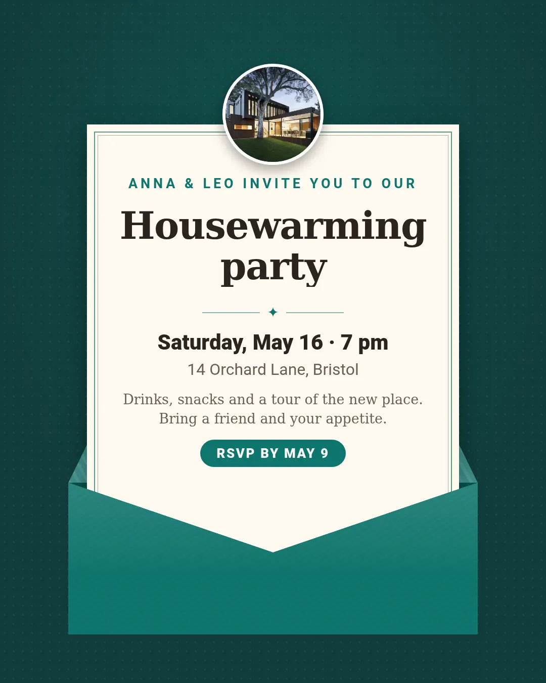 Invitation template at portrait size (1080×1350)