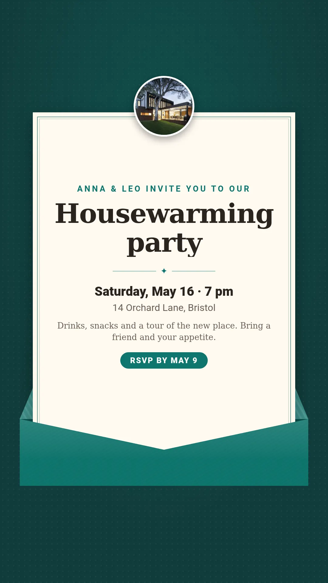 Invitation template at story size (1080×1920)