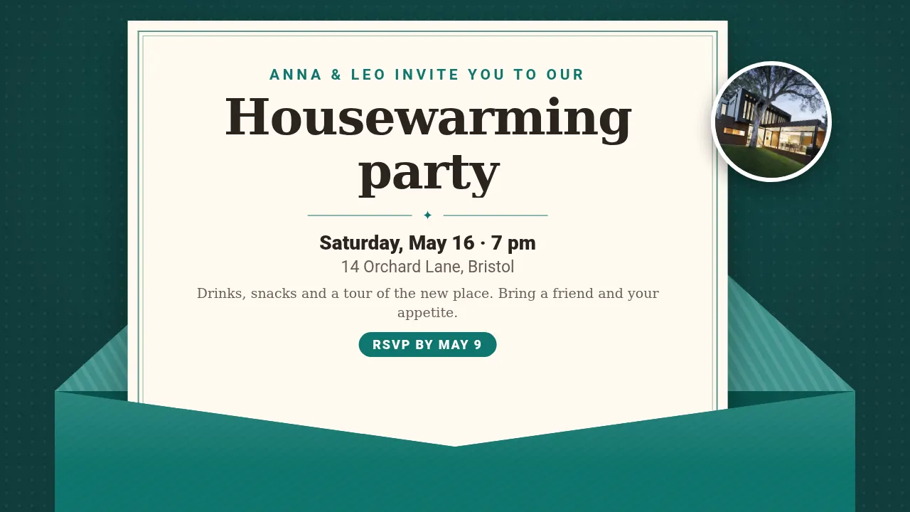 Invitation template at youtube size (1280×720)