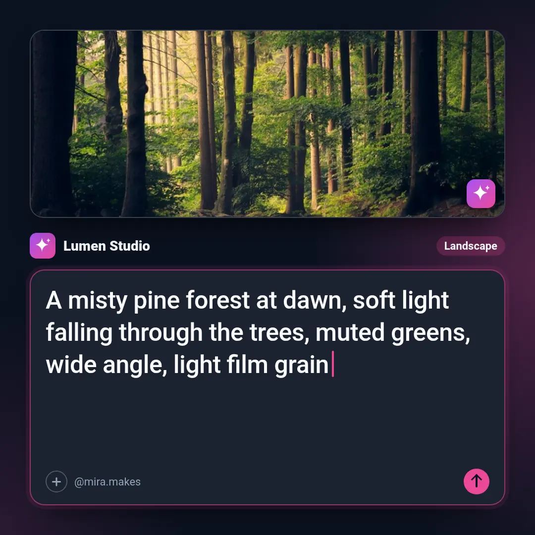 AI prompt card template at square size (1080×1080)