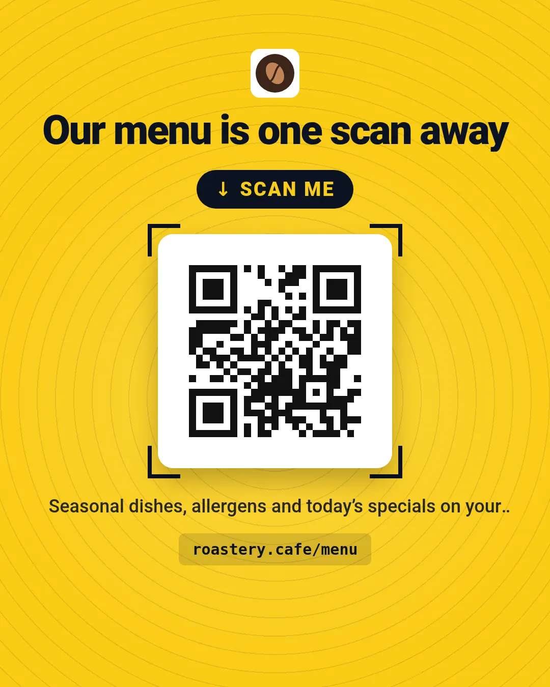 Szablon Karta z kodem QR w rozmiarze portrait (1080×1350)