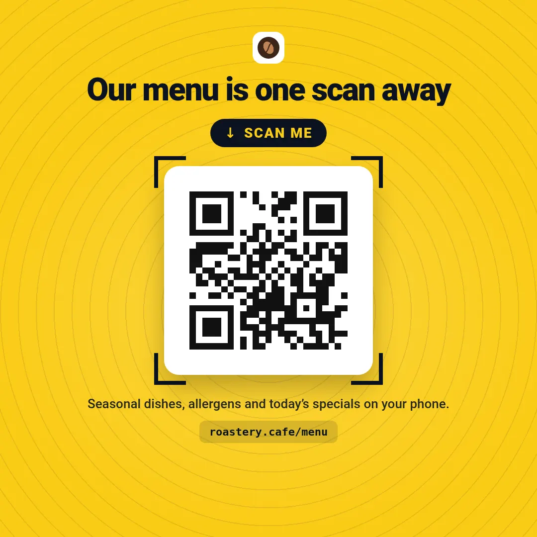 Szablon Karta z kodem QR w rozmiarze square (1080×1080)