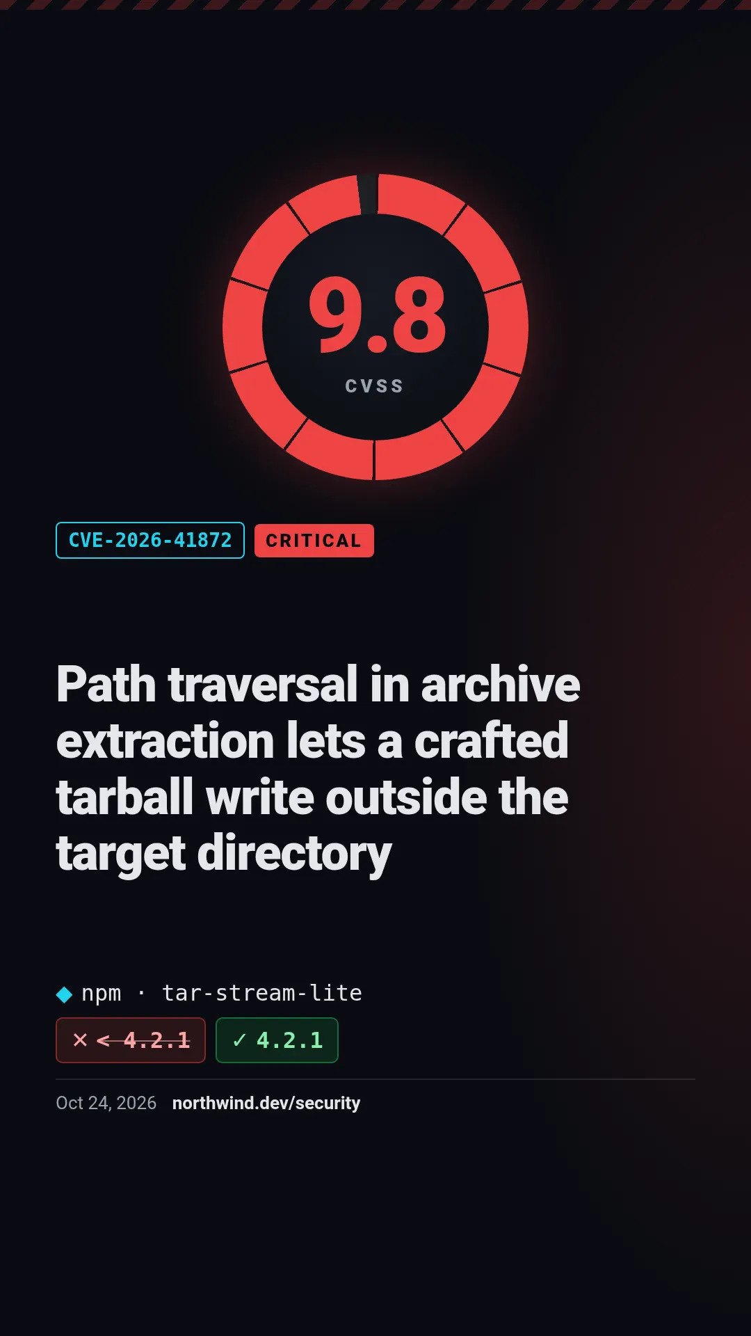 Security advisory template at story size (1080×1920)