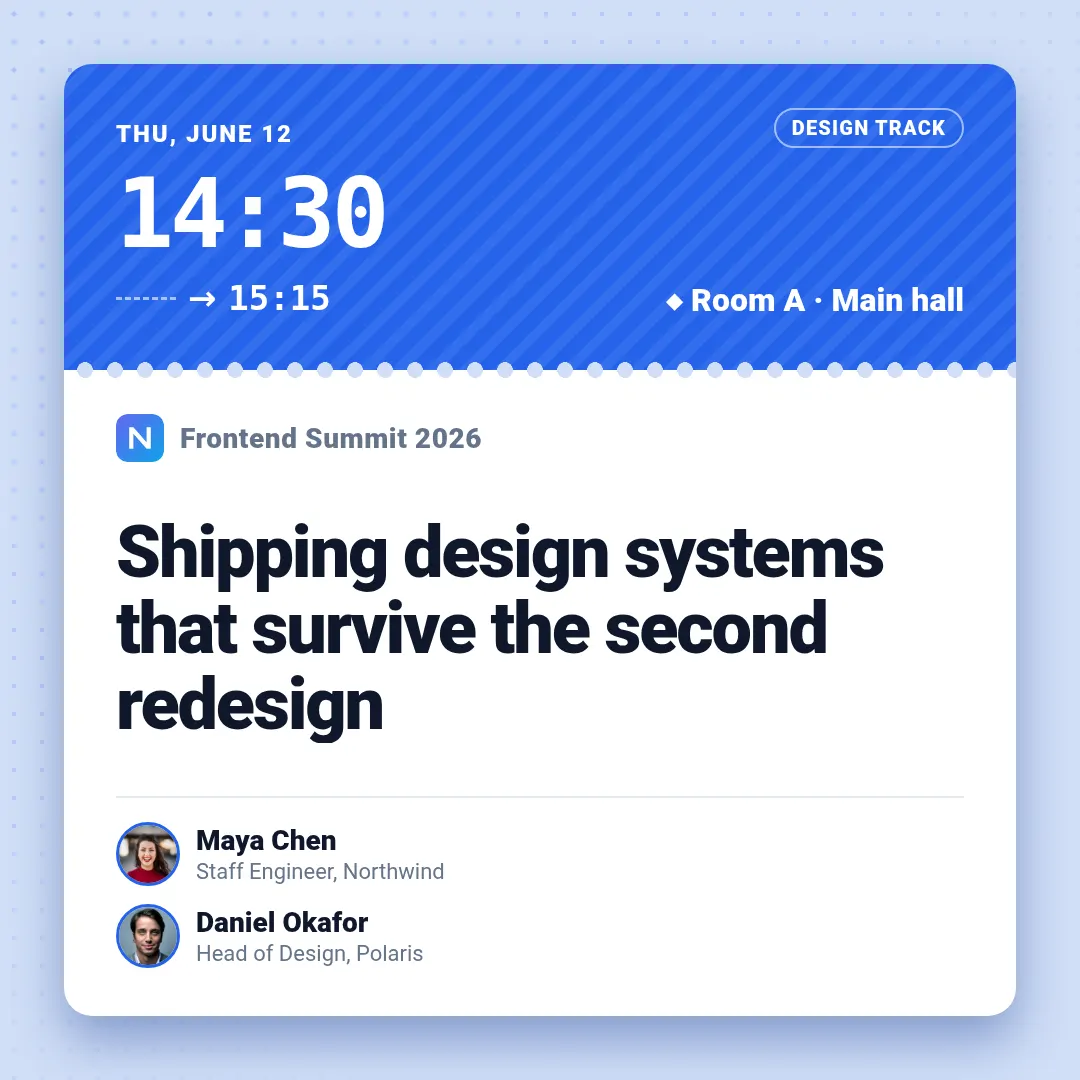 Session card template at square size (1080×1080)
