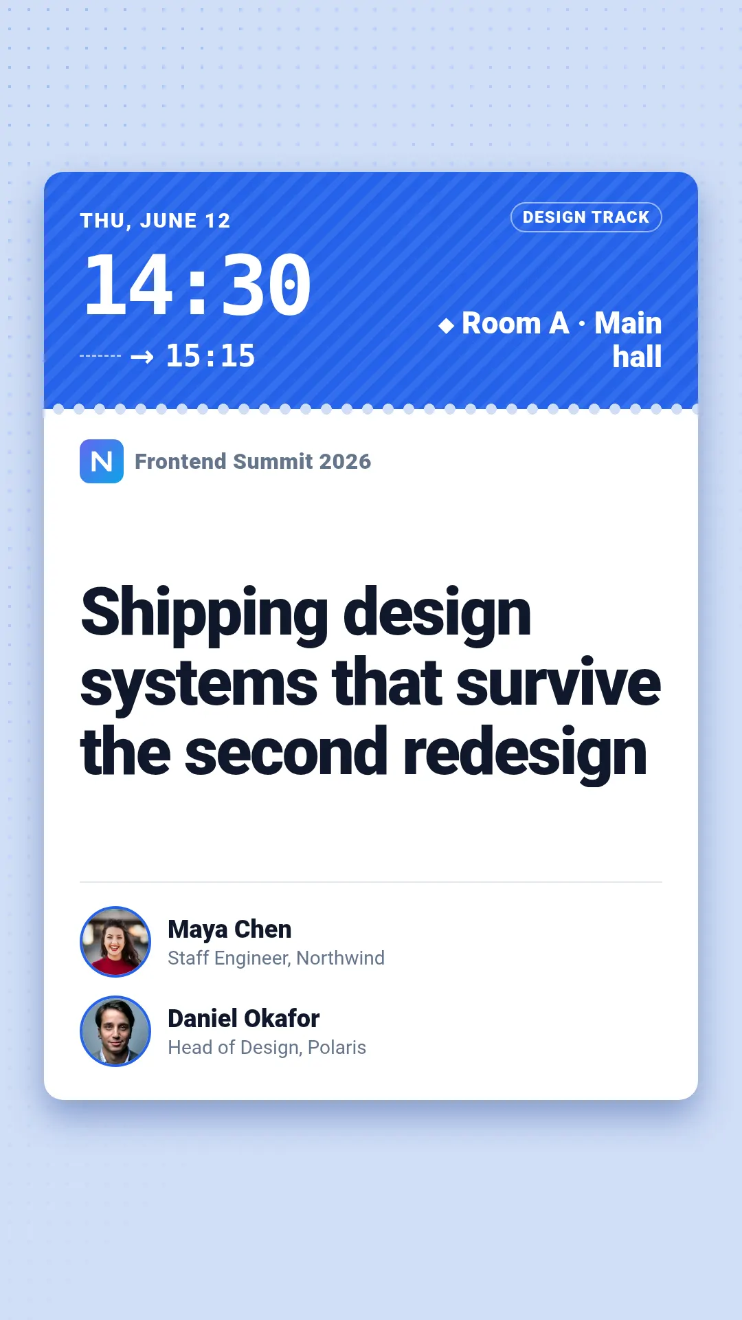 Session card template at story size (1080×1920)